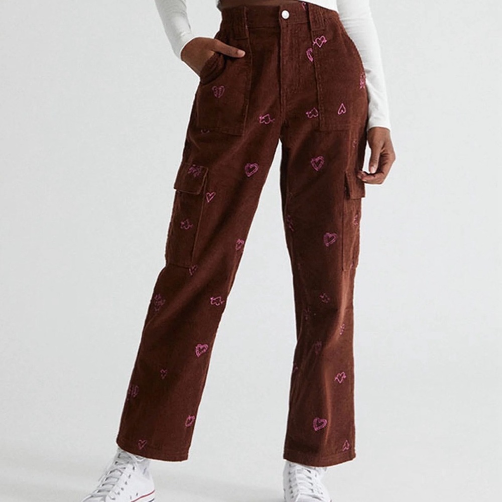 Pacsun Heartbreaker Corduroy Cargo Elastic Waist Pants size M